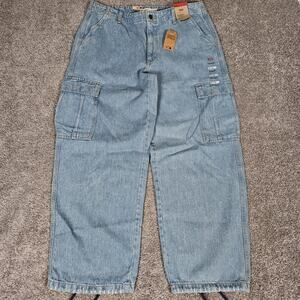 Levis '94 Baggy Cargo Jeans Women's 32X30 Blue Skater Streetwear Grunge Boho
